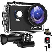 GOOKAM Cámara Deportiva 4K WiFi 20MP Ultra HD Cámara Acción Sumergible 40M Camaras Acuática 170° Gran Angular 2.4G…